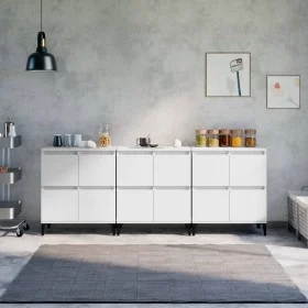 Aparadores 3 uds madera contrachapada blanco 60x35x70 cm de vidaXL, Aparadores - Ref: Foro24-3185775, Precio: 186,44 €, Descu...