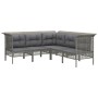 Set de muebles de jardín 13 pzas y cojines ratán sintético gris de vidaXL, Conjuntos de jardín - Ref: Foro24-3187588, Precio:...