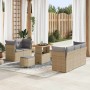 Conjunto de sofá de jardín con cojín 8 pcs beige y gris claro en Sofás de exterior | Comprar online en Foru.es