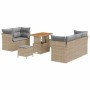 Conjunto de sofá de jardín con cojín 8 pcs beige y gris claro en Sofás de exterior | Comprar online en Foru.es