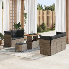 Conjunto de sofá de jardín con cojín 8 pcs Gris en Sofás de exterior | Comprar online en Foru.es