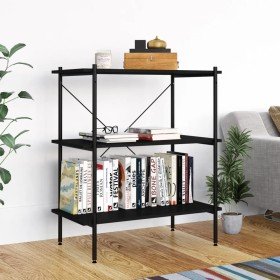 Estantería de 3 niveles negra 80x40x92 cm en Librerías y estanterías | Comprar online en Foru.es