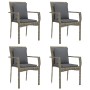 Set comedor de jardín 5 piezas con cojines ratán sintético gris de vidaXL, Conjuntos de jardín - Ref: Foro24-3184970, Precio:...
