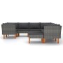 Set de muebles de jardín 9 pzas y cojines ratán sintético gris en Conjuntos de jardín | Comprar online en Foru.es