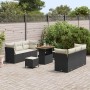 Conjunto de sofá de jardín 9 pcs Negro y crema ratán sintético en Sofás de exterior | Comprar online en Foru.es