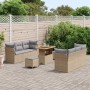 Conjunto de sofá de jardín con cojín 9 pcs Beige y Gris Claro en Sofás de exterior | Comprar online en Foru.es