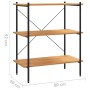 Estantería de 3 niveles en negro y roble 80x40x92 cm en Librerías y estanterías | Comprar online en Foru.es