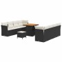 Conjunto de sofá de jardín 11 pcs Negro y crema ratán sintético en Sofás de exterior | Comprar online en Foru.es