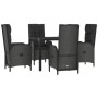 Set de muebles jardín 5 pzas con cojines ratán sintético negro de vidaXL, Conjuntos de jardín - Ref: Foro24-3185054, Precio: ...
