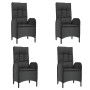 Set de muebles jardín 5 pzas con cojines ratán sintético negro de vidaXL, Conjuntos de jardín - Ref: Foro24-3185054, Precio: ...
