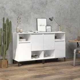 Aparadores 2 uds madera contrachapada blanco brillo 60x35x70 cm de vidaXL, Aparadores - Ref: Foro24-3185729, Precio: 117,25 €...