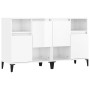 Aparadores 2 uds madera contrachapada blanco brillo 60x35x70 cm de vidaXL, Aparadores - Ref: Foro24-3185729, Precio: 118,70 €...