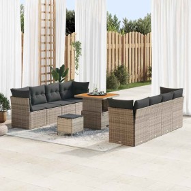 Conjunto de sofá de jardín con cojín Manual 11 pcs Gris en Sofás de exterior | Comprar online en Foru.es