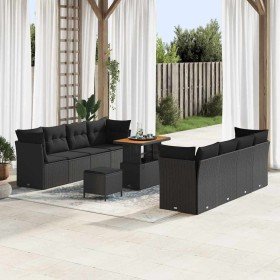 Conjunto de sofá de jardín 11 pcs Negro ratán sintético en Sofás de exterior | Comprar online en Foru.es