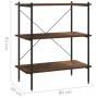 Estantería 3 niveles negra y madera oscura 80x40x92 cm en Librerías y estanterías | Comprar online en Foru.es