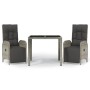 Set comedor de jardín 3 piezas con cojines ratán sintético gris de vidaXL, Conjuntos de jardín - Ref: Foro24-3185029, Precio:...
