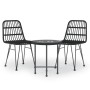 Juego de comedor de jardín 3 piezas ratán sintético negro de vidaXL, Conjuntos de jardín - Ref: Foro24-3157832, Precio: 178,6...