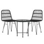 Juego de comedor de jardín 3 piezas ratán sintético negro de vidaXL, Conjuntos de jardín - Ref: Foro24-3157832, Precio: 178,6...