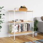 Estantería de 3 niveles blanco y roble 80x40x92 cm en Librerías y estanterías | Comprar online en Foru.es