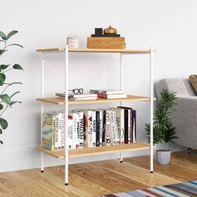 Estantería de 3 niveles blanco y roble 80x40x92 cm en Librerías y estanterías | Comprar online en Foru.es