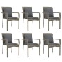 Set comedor jardín 7 pzas y cojines ratán sintético gris de vidaXL, Conjuntos de jardín - Ref: Foro24-3184973, Precio: 525,79...