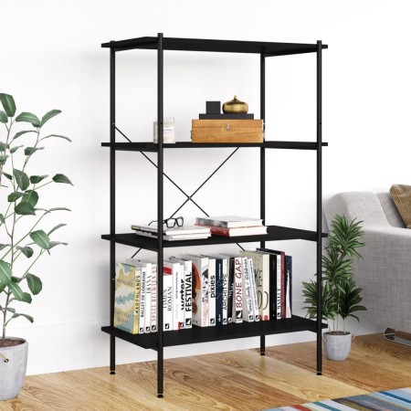 Estantería de 4 niveles negra 80x40x130 cm en Librerías y estanterías | Comprar online en Foru.es
