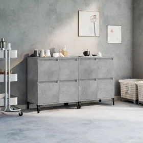 Aparadores 2 uds madera contrachapada gris hormigón 60x35x70 cm de vidaXL, Aparadores - Ref: Foro24-3185763, Precio: 135,18 €...