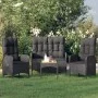 Juego comedor jardín 4 piezas con cojines ratán sintético negro de vidaXL, Conjuntos de jardín - Ref: Foro24-3185084, Precio:...