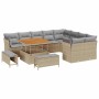 Conjunto de sofá de jardín con cojín 12 pcs beige y gris claro en Sofás de exterior | Comprar online en Foru.es