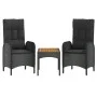 Juego comedor jardín 4 piezas con cojines ratán sintético negro de vidaXL, Conjuntos de jardín - Ref: Foro24-3185084, Precio:...