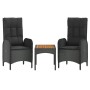 Juego comedor jardín 4 piezas con cojines ratán sintético negro de vidaXL, Conjuntos de jardín - Ref: Foro24-3185084, Precio:...