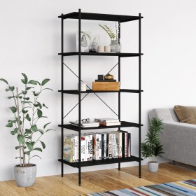 Estantería de 5 niveles negra 80x40x163 cm en Librerías y estanterías | Comprar online en Foru.es