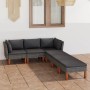 Set de muebles de jardín 6 pzas y cojines ratán sintético gris en Conjuntos de jardín | Comprar online en Foru.es