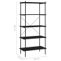 Estantería de 5 niveles negra 80x40x163 cm en Librerías y estanterías | Comprar online en Foru.es