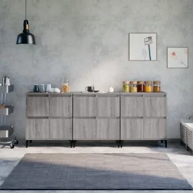 Aparadores 3 uds madera contrachapada gris Sonoma 60x35x70 cm de vidaXL, Aparadores - Ref: Foro24-3185781, Precio: 225,80 €, ...