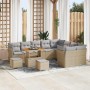 Conjunto de sofá de jardín con cojín 12 pcs beige y gris claro en Sofás de exterior | Comprar online en Foru.es