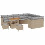 Conjunto de sofá de jardín con cojín 12 pcs beige y gris claro en Sofás de exterior | Comprar online en Foru.es