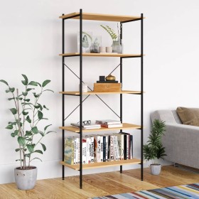 Estantería de 5 niveles negro y roble 80x40x163 cm en Librerías y estanterías | Comprar online en Foru.es