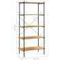 Estantería de 5 niveles negro y roble 80x40x163 cm en Librerías y estanterías | Comprar online en Foru.es