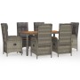Set comedor jardín 7 pzas y cojines ratán sintético gris de vidaXL, Conjuntos de jardín - Ref: Foro24-3185051, Precio: 930,27...