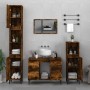 Set de muebles baño 3 pzas madera contrachapada roble ahumado de vidaXL, Muebles de baño - Ref: Foro24-3185610, Precio: 206,1...