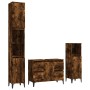Set de muebles baño 3 pzas madera contrachapada roble ahumado de vidaXL, Muebles de baño - Ref: Foro24-3185610, Precio: 206,1...