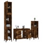 Set de muebles baño 3 pzas madera contrachapada roble ahumado de vidaXL, Muebles de baño - Ref: Foro24-3185610, Precio: 206,1...