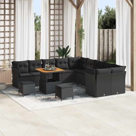 Conjunto de sofá de jardín 13 pcs Negro ratán sintético en Sofás de exterior | Comprar online en Foru.es