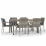 Set comedor jardín 7 pzas y cojines ratán sintético gris de vidaXL, Conjuntos de jardín - Ref: Foro24-3184972, Precio: 506,81...