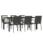 Set de comedor de jardín 7 pzas y cojines ratán sintético negro de vidaXL, Conjuntos de jardín - Ref: Foro24-3157955, Precio:...