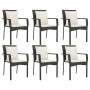 Set de comedor de jardín 7 pzas y cojines ratán sintético negro de vidaXL, Conjuntos de jardín - Ref: Foro24-3157955, Precio:...