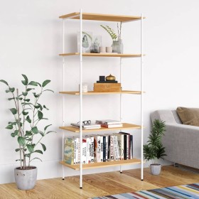 Estantería de 5 niveles blanco y roble 80x40x163 cm en Librerías y estanterías | Comprar online en Foru.es
