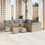 Conjunto de sofá de jardín con cojín 14 pcs Beige y Gris Claro en Sofás de exterior | Comprar online en Foru.es