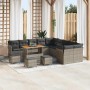 Conjunto de sofá de jardín 14 pcs Gris ratán sintético en Sofás de exterior | Comprar online en Foru.es